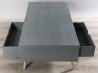 Table basse grise LORENZO - 1 niche 2 tiroirs beiges bois Pin