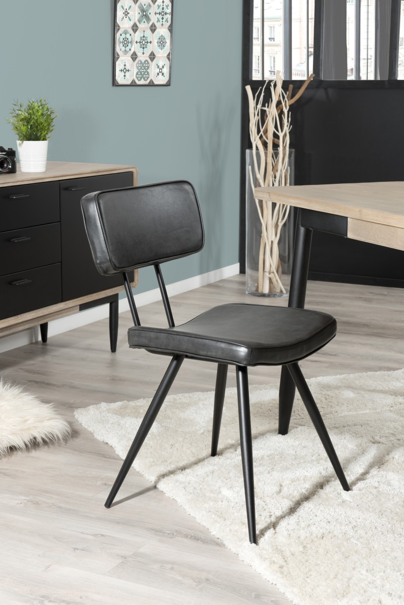 AUGUSTIN Set of 2 Black JAMES Chairs - Stylish and Durable AUGUSTIN Set of 2 Black JAMES Chairs - Stylish and Durable