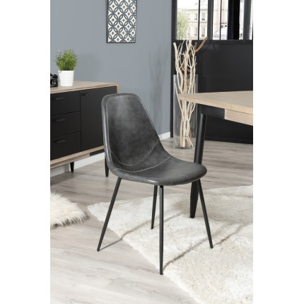 TOM Set of 2 Black JOHN Chairs - Stylish and Comfortable