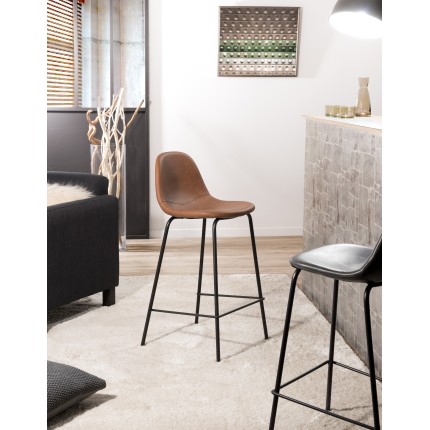 Lot de 2 tabourets de bar John marron 65cm