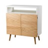 PEDRO Buffet 2 Doors Light Wood and White - Stylish Storage Solution
