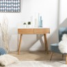 PEDRO Console Table - Light Wood and White 2-Drawer Console