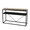 Console noire LEANDRE - Bois acacia et acier noir