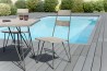 Ensemble 2 chaises jardin EMILE bois teck teinté grisé