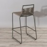 Tabouret de bar de jardin EMILE en métal et cordage synthétique