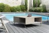 Table basse de jardin EMILE en bois teck teinté gris