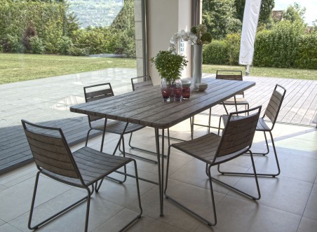 EMILE - Teak Wood Gray Garden Furniture 6/8 pers.