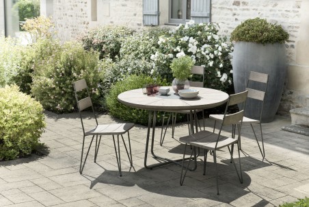 Ensemble de jardin EMILE en bois teck grise