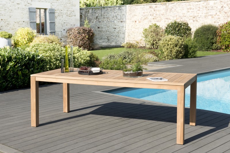 KIM Garden Table for 6/8 People - VIESTE 220 x 100 cm Teak Wood KIM Garden Table for 6/8 People - VIESTE 220 x 100 cm Teak Wood