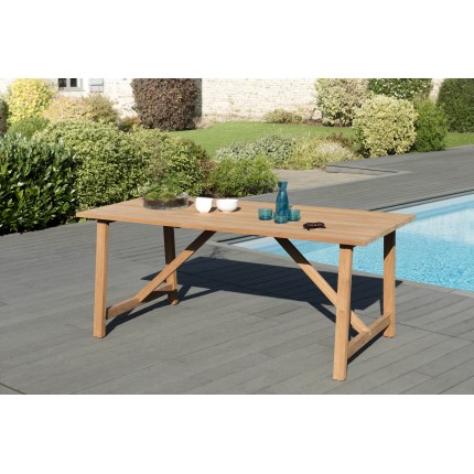 KIM - Garden Table for 6/8 People - SOHO 180 x 90 cm Teak Wood