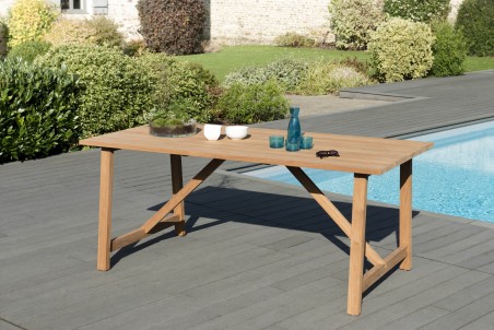 KIM - Garden Table for 6/8 People - SOHO 180 x 90 cm Teak Wood