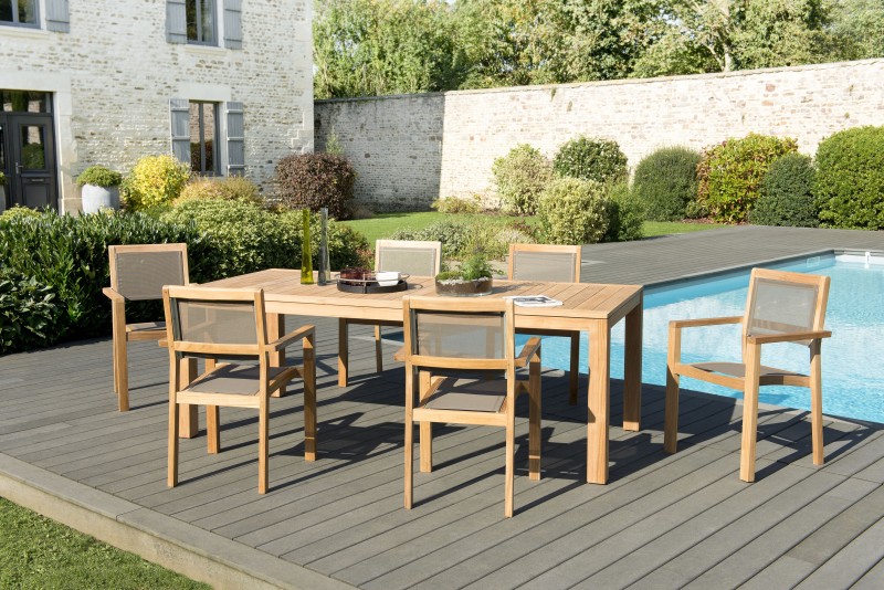 Salon de jardin en bois teck KIM - 6/8 pers. Salon de jardin en bois teck KIM - 6/8 pers.