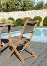 Ensemble 2 chaises jardin bois Teck taupe