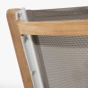 FUN - Set of 2 Folding Garden Chairs in Teak and Taupe-Coloured Textilene