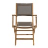 FUN - Set of 2 Folding Garden Armchairs in Teak and Taupe-Coloured Textilene