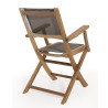 Ensemble 2 fauteuils jardin bois teck taupe