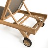 FUN Taupe Textilene Sun Lounger in Teak Wood - Premium Quality