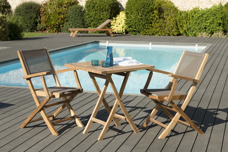 Teak Wood Garden Furniture Set for 2 People - Premium Solid Teak Teak Wood Garden Furniture Set for 2 People - Premium Solid Teak