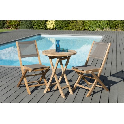 Teak Wood Garden Furniture Set - 2 Person Outdoor Patio Set