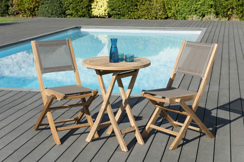 Teak Wood Garden Furniture Set - 2 Person Outdoor Patio Set