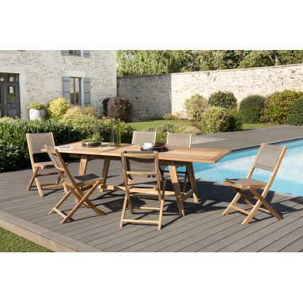 Salon de jardin en bois de teck 8/10 pers.