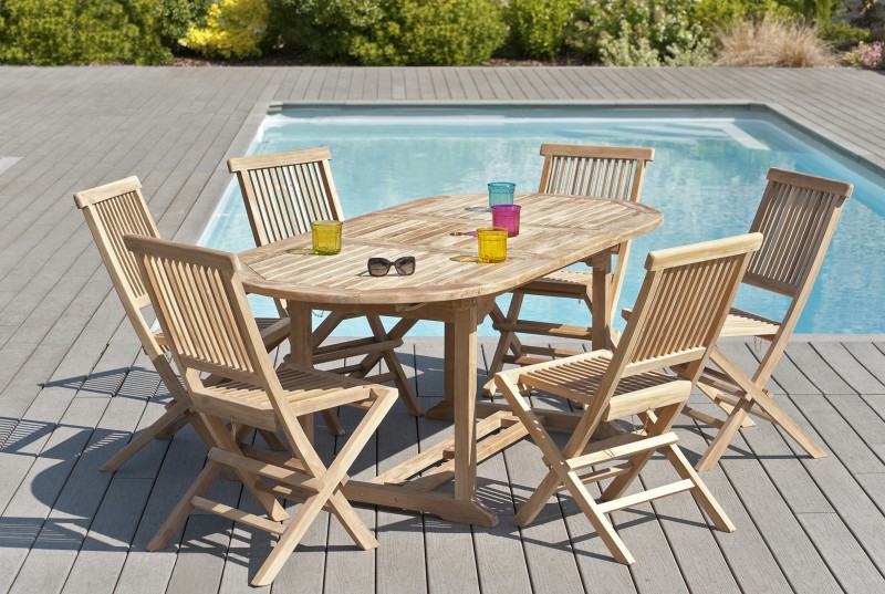 Teak Wood Garden Furniture Set for 6/8 People - Premium Outdoor Dining Set Teak Wood Garden Furniture Set for 6/8 People - Premium Outdoor Dining Set