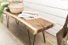 Banc bois nature CLARA - Pieds épingles métal
