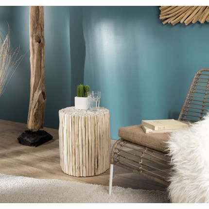 Table d'appoint ronde CLARA 34x34cm en teck naturel