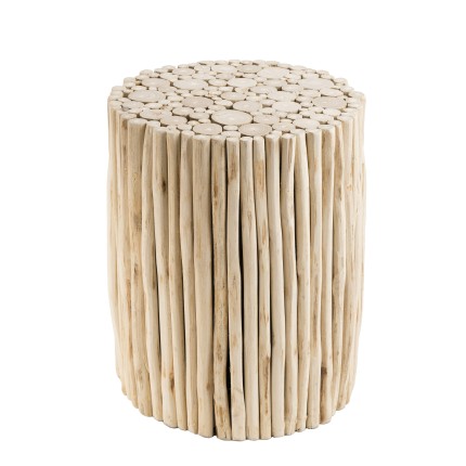 Table d'appoint ronde CLARA 34x34cm en teck naturel