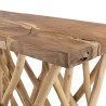 CLARA - Natural Wood Console Table with Rectangular Teak Top