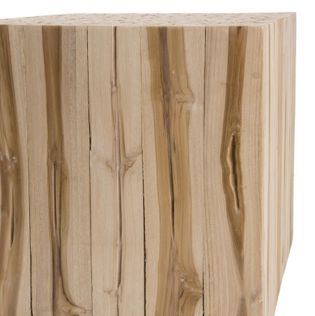 CLARA - Square End Table 45.5x45.5cm Natural Wood Teak Branches