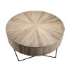 Table basse ronde CLARA en bois de teck naturel