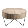 Table basse ronde CLARA en bois de teck naturel