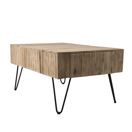 Table basse CLARA - Teck naturel et métal