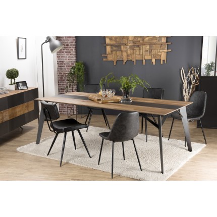 MAXENCE Rectangular Dining Table 220x100cm - Recycled Teak & Metal Legs