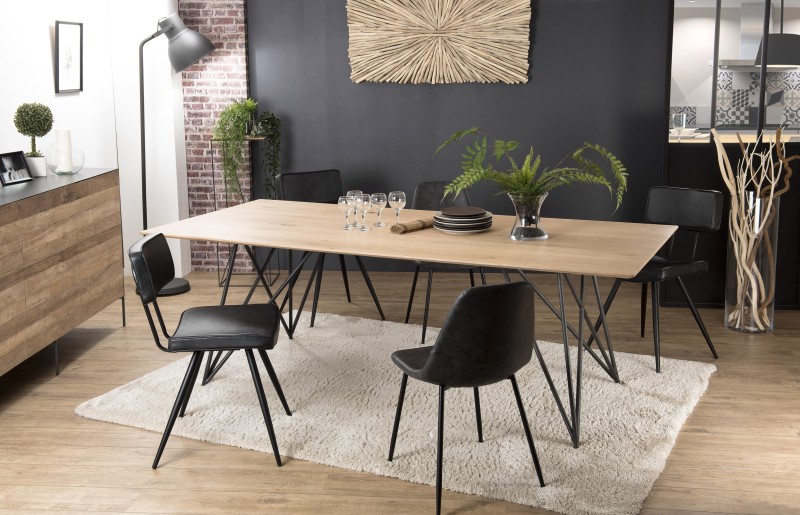 MAXENCE Rectangular Dining Table 220x100cm Oak Wood MAXENCE Rectangular Dining Table 220x100cm Oak Wood