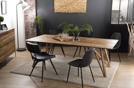 MAXENCE - Rectangular Dining Table 220x100cm Recycled Teak Wood