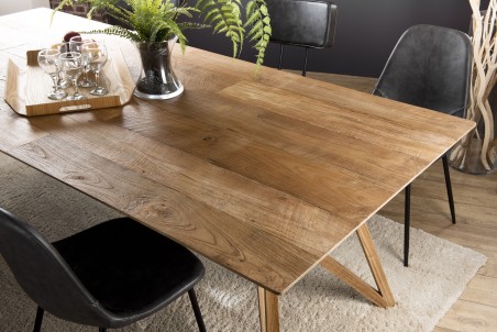 MAXENCE - Rectangular Dining Table 220x100cm Recycled Teak Wood