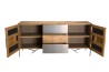 Buffet MAXENCE - Bois Teck Recyclé et Métal Gris Anthracite