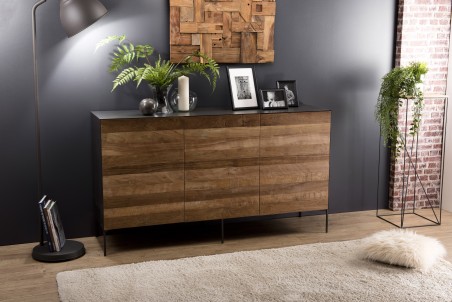 Buffet MAXENCE - Teck recyclé et acier noir