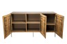 MAXENCE - Natural and Black Sideboard with 3 Doors | Recycled Teak Wood