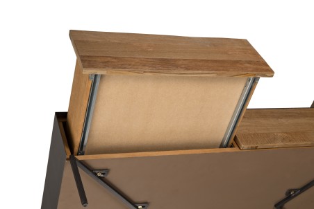 Table basse MAXENCE en teck recyclé et métal