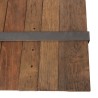 MATHIS Multi-Slatted Coffee Table - Solid Brown Wood & Anthracite Grey Metal Frame