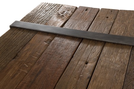 Table basse MATHIS en bois massif et métal gris anthracite