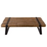 SIXTINE Rectangular Coffee Table 140x70cm Teak Recycled Metal Black