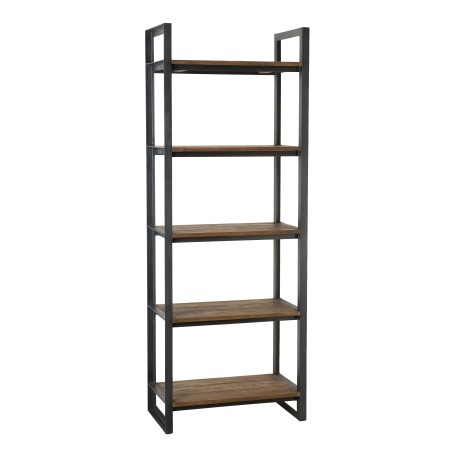 SIXTINE Double-sided Shelf Unit 5 Tiers 75x40x200cm Recycled Teak Black Metal
