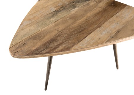 Table basse ovoïde SIXTINE en teck recyclé