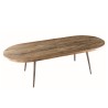 Table basse ovale teck recyclé pieds métal