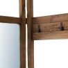 SIXTINE - Portemanteau pliable marron 4 "ventaux" miroir teck recyclé