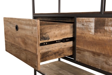 Étagère marron SIXTINE 2 tiroirs 7 niches Teck recyclé